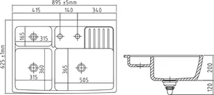 SystemCeram CENTRA 90 ALU 76 (50950276) - Zlewozmywaki - miniaturka - grafika 2