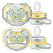 Smoczki uspokajające - Avent Philips Ultra Air Nighttime smoczek uspokajający 0-6m 2 sztuki [SCF376/01] - miniaturka - grafika 1