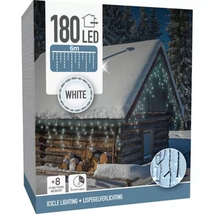 LAMPKI CHOINKOWE KURTYNA ŚWIETLNA ZEW 180 LED TIMER ZIMNY BIAŁY KABEL ZIELONY - Oświetlenie świąteczne - miniaturka - grafika 2