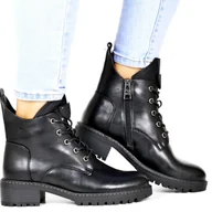 Botki damskie - DAMSKIE BOTKI PŁASKIE TRZEWIKI VINCEZA 58609 CZARNE - miniaturka - grafika 1