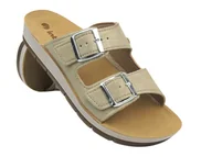 Klapki i japonki damskie - Klapki damskie z klamrami - INBLU PROCIDA, beżowe II GATUNEK - Inblu - miniaturka - grafika 1