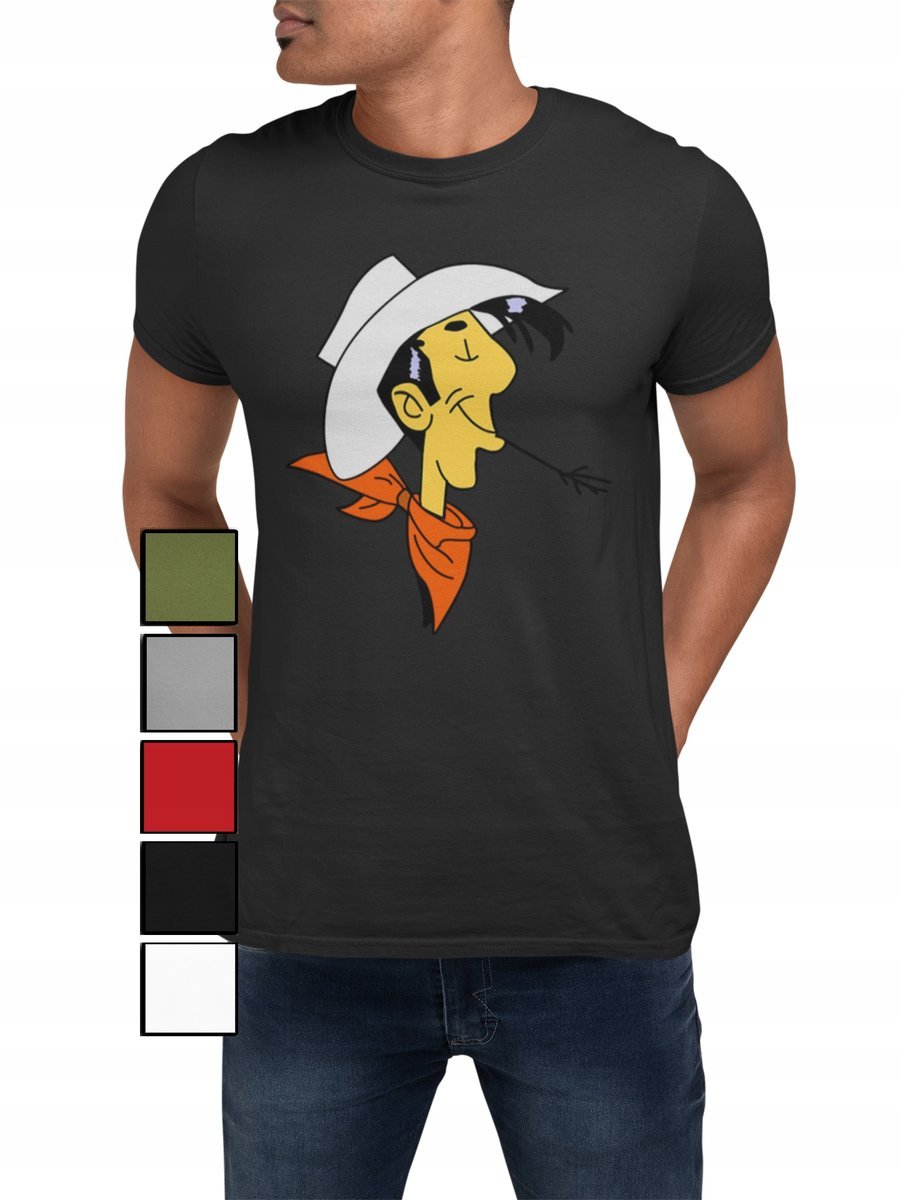 KOSZULKA T-SHIRT MĘSKA Z NADRUKIEM LUCKY LUKE DALTONOWIE - L