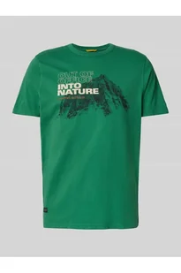 T-shirt z nadrukiem z logo - camel active - Koszulki męskie - miniaturka - grafika 1