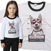 Piżamy dla dziewczynek - Piżama dziecięca Uwaga Zły Pies Husky 110/116 - VoloDonum - miniaturka - grafika 1