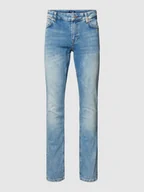 Spodnie męskie - Jeansy o kroju slim fit z 5 kieszeniami - miniaturka - grafika 1