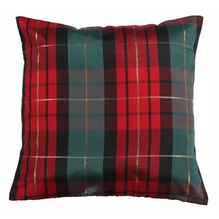 Poduszka TARTAN 45 x 45 cm zielono-czerwony - Poduszki dekoracyjne - miniaturka - grafika 1