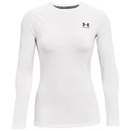 Koszulki sportowe damskie - Damska koszulka Under Armour HG Authentics Comp LS Rozmiar: S / Kolor: biały - miniaturka - grafika 1