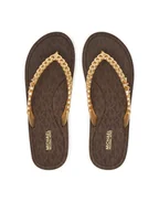 Klapki i japonki damskie - MICHAEL Michael Kors Japonki Zaza 40S5ZAFA1B Złoty - miniaturka - grafika 1