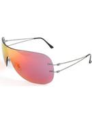 Okulary korekcyjne, oprawki, szkła - Ray Ban Damskie okulary przeciwsłoneczne w kolorze srebrno-pomarańczowo-różowym - miniaturka - grafika 1