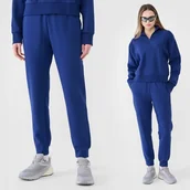 Spodnie damskie - Spodnie Damskie 4F Joggery Dresowe Dresy Sportowe Basic Casual Granatowe S - miniaturka - grafika 1