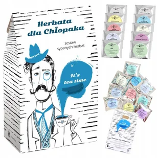 PREZENT UPOMINEK NA DZIEŃ CHŁOPAKA - ZESTAW MIX 10 HERBAT SYPANYCH PREMIUM - DLA FACETA MĘŻCZYZNY TATY BRATA KOLEGI WUJKA TEŚCIA - Zestawy upominkowe - miniaturka - grafika 1