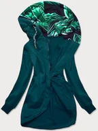 Bluzy damskie - Długa damska bluza rozpinana morska (AMG815) - LHD - miniaturka - grafika 1