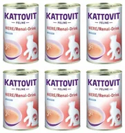 Mokra karma dla kotów - Kattovit Drink Niere/Renal kaczka 6x135ml puszka - miniaturka - grafika 1