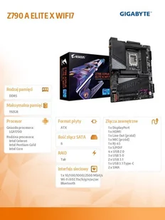 Płyta główna Płyta główna Z790 AORUS ELITE X WIFI 7 S1700 4DDR5 USB ATX - Płyty główne - miniaturka - grafika 6