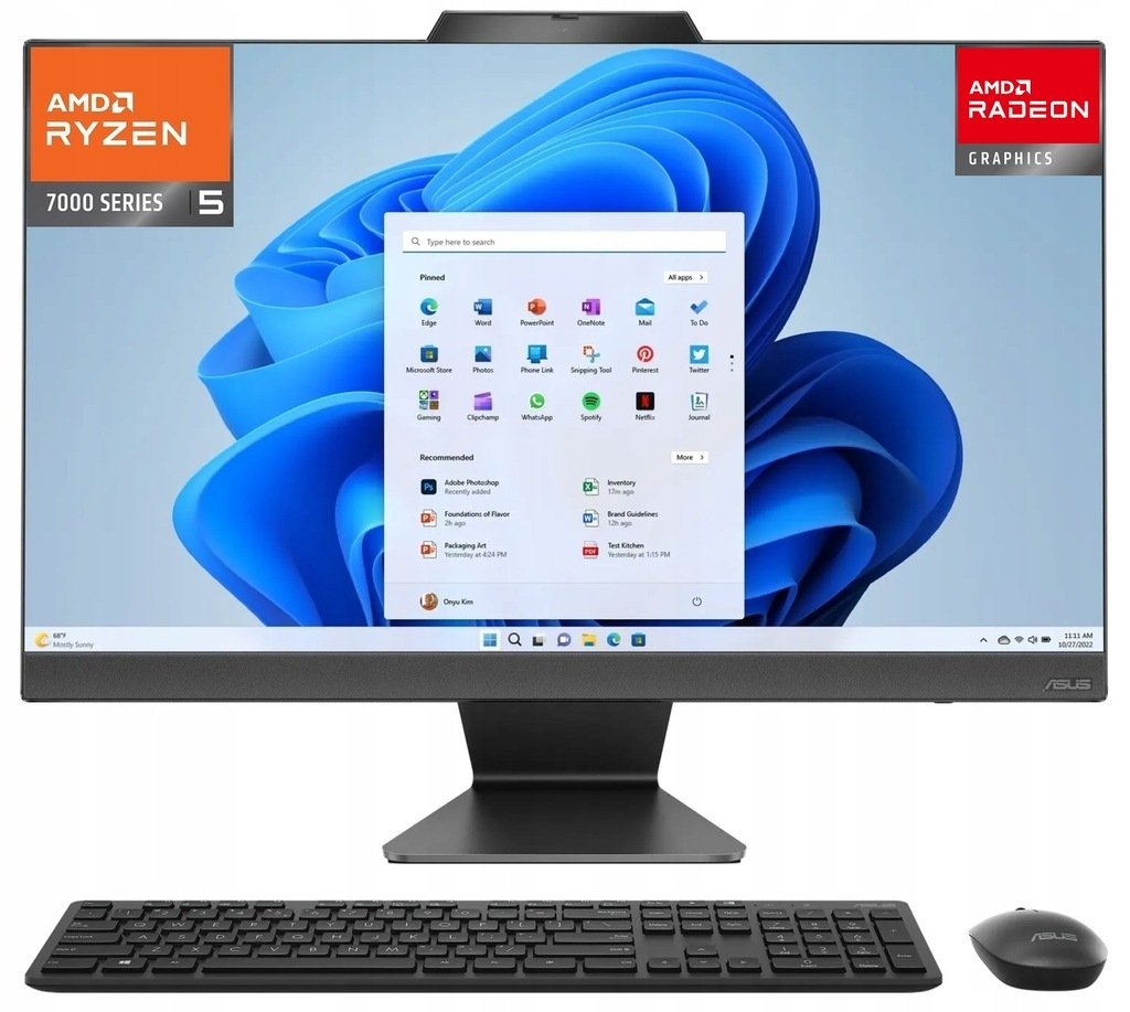 Komputer Asus AiO M3402WFAK 23,8' FHD Ryzen 5 7520U 16GB SSD256GB W11