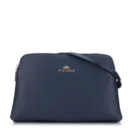 Torebki damskie - Damska listonoszka skórzana dwukomorowa klasyczna - miniaturka - grafika 1