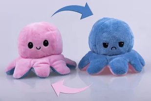 Maskotka ośmiornica dwustronna 20 cm,  niebiesko-różowa - Maskotki i pluszaki - miniaturka - grafika 1