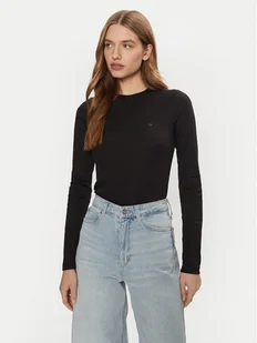 Calvin Klein Bluzka K20K208037 Czarny Slim Fit - Bluzki damskie - miniaturka - grafika 1