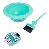 Pozostałe akcesoria fryzjerskie - Zestaw Do Farbowania Włosów Miska + Pędzelek Mięta - miniaturka - grafika 1