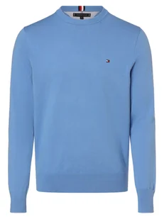 Tommy Hilfiger Sweter męski Mężczyźni Bawełna niebieski jednolity, XXL - Swetry męskie - miniaturka - grafika 1