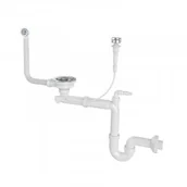 Syfony - LAVEO OKS 123T SYFONSyfon 3,5" Z przelewem i korkiemDo zlewozmywaka 1-komorowegoSyfon oszcz$322dzaj$323cy miejsce w szafce typ Space Saving - miniaturka - grafika 1