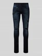 Spodnie męskie - Jeansy o kroju tapered fit z efektem znoszenia - miniaturka - grafika 1