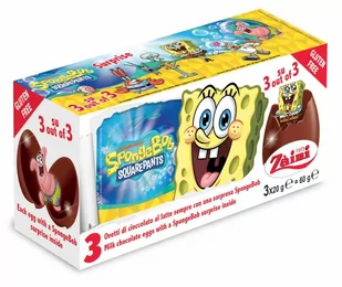 Zaini, czekoladowe jajka z niespodzianką SpongeBob, 3 sztuki - Inne słodycze - miniaturka - grafika 1