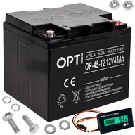 Akumulatory ogólnego zastosowania - Akumulator AGM OPTI 12V 45Ah + zewnętrzny wyświetlacz LCD VOLT POLSKA - miniaturka - grafika 1