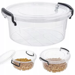 Pojemnik na żywność okrągły plastikowy 2,1l - Pojemniki kuchenne - miniaturka - grafika 1