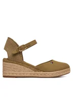 Espadryle damskie - Tommy Hilfiger Espadryle Mid Wedge Espad Closed Toe FW0FW09233 Brązowy - miniaturka - grafika 1