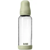 Butelki dla niemowląt - BIBS Baby Glass Bottle Round Latex butelka antykolkowa Sage 240 ml - miniaturka - grafika 1
