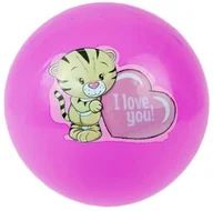 Piłki dla dzieci - Piłka gumowa Tygrysek z sercem 23cm Artyk - Różowa 440217-2495 - miniaturka - grafika 1
