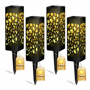 4x Lampki Solarne Ogrodowe LED Wbijane Słupki 28cm - Lampy ogrodowe - miniaturka - grafika 1