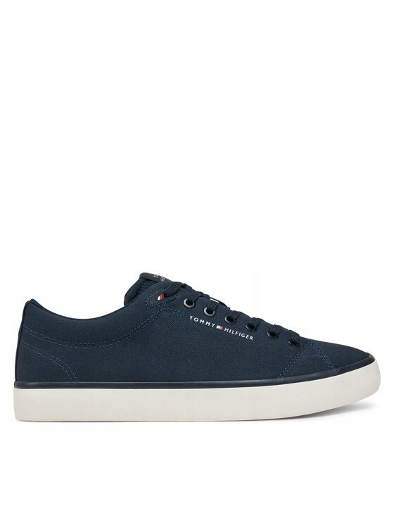 TOMMY HILFIGER GRANATOWE TRAMPKI MĘSKIE SZNUROWANE NISKIE 42 2J6A