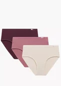 Majtki damskie - FIGI ATLANTIC 3CLP-004 JZ25 WIN/ROZC/BEZ (kolor wino- róż ciemny- beż, rozmiar S) - miniaturka - grafika 1