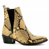 Botki damskie - Sztyblety damskie na niskim obcasie z animal print CARINII - Carinii - miniaturka - grafika 1