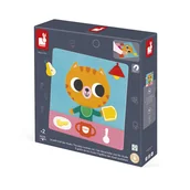 Zabawki interaktywne dla dzieci - Janod Magnetyczna układanka Plan dnia Kot 2+ - miniaturka - grafika 1