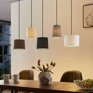 Lampy sufitowe - Lindby Amilia lampa wisząca klosze z tkaniny 5-pkt - miniaturka - grafika 1