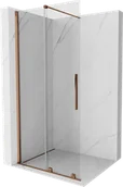 Ścianki i drzwi prysznicowe - Mexen Velar drzwi prysznicowe rozsuwane Walk-in 110 cm, transparent, różowe złoto - 871-110-000-03-60 - miniaturka - grafika 1