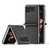 Etui i futerały do telefonów - Dux Ducis Bril etui Samsung Galaxy Z Flip 3 pokrowiec z ekologicznej skóry czarne - miniaturka - grafika 1