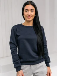 Granatowa bluza damska bez kaptura Denley W01A1 - Bluzy sportowe damskie - miniaturka - grafika 1