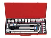 Zestawy narzędziowe - KING TONY Zestaw nasadek 4524SR, 1/2'', 6-kątne, 3/8''-1,1/4'' - miniaturka - grafika 1