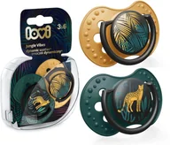 Smoczki uspokajające - Lovi Smoczek Uspokajający Dynamiczny Silikonowy Jungle Vibes Boy 2szt. 3-6 m - miniaturka - grafika 1