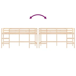 Rama łóżka dla dzieci z drabinką, 80x200 cm, lita sosna Lumarko! - Łóżka dla dzieci i młodzieży - miniaturka - grafika 9