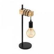 Lampy stojące - Eglo Lampa stołowa TOWNSHEND czarna/drewniana 32918 - miniaturka - grafika 1