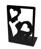 Podpórki do książek - Elior Czarna nowoczesna podpórka na książki z dekorem Z5-Z93 - miniaturka - grafika 1