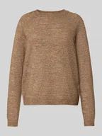 Swetry damskie - Sweter z dzianiny o kroju regular fit z raglanowymi rękawami model ‘JULIANA’ - miniaturka - grafika 1