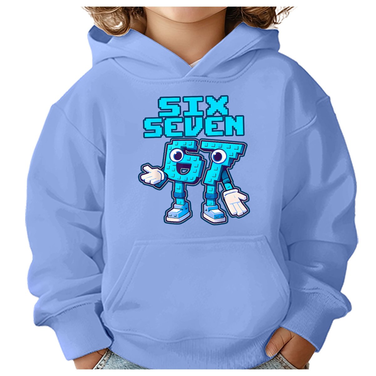 BLUZA DZIECIĘCA Z KAPTUREM 67 SIX SEVEN KLOCKI VIRAL 146-152 PREZENT