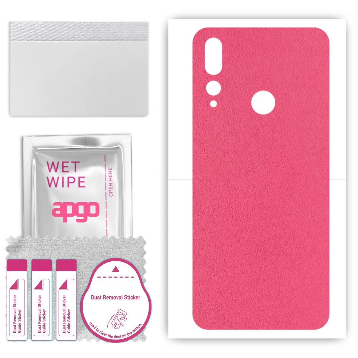 Folia naklejka skórka strukturalna na TYŁ Zamsz do HTC Desire 19 Plus - Zamsz Różowy - apgo SKINS