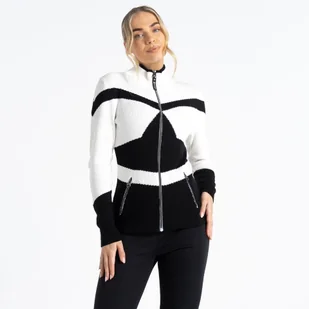 Dare 2b Damska bluza narciarska z suwakiem Rocker Czarno-biały, Cotton, Rozmiar: L - Bluzy damskie - miniaturka - grafika 1